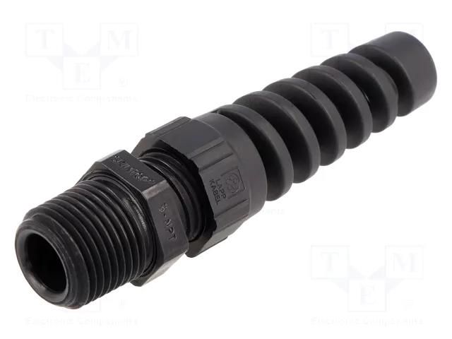 Cable gland; with strain relief; NPT3/8"; IP68; polyamide; black LAPP BS-3/8NPT-BK