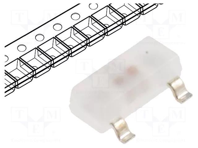 LED; red/green; SMD; SOT23; 3x1.3x1.05mm; 140°; 20mA; Lens: diffused KINGBRIGHT ELECTRONIC KM-23ESGW