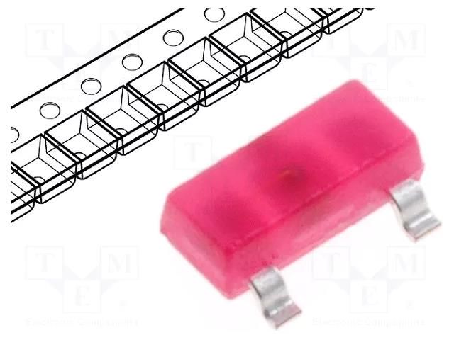 LED; red; SMD; SOT23; 1.25mcd; 2÷2.5VDC; 3x1.3x1.05mm; 140°; 2mA KINGBRIGHT ELECTRONIC KM-23LID-F