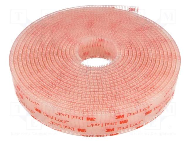 Tape: hook and loop; W: 25mm; L: 5m; Thk: 5.7mm; acrylic; transparent 3M 3M-SJ3560-25-5