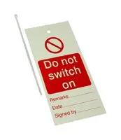 TAG, LOCK OUT, RED ON WHITE, PK10 DT000278