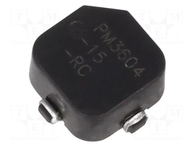 Inductor: wire; SMD; ±20%; 14x11.5x6.73mm; No.of wind: 2; -55÷125°C BOURNS PM3604-15-RC