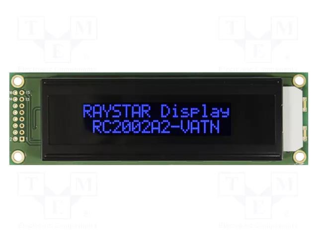 Display: LCD; alphanumeric; VA Negative; 20x2; 115x36x13.9mm; LED RAYSTAR OPTRONICS RC2002A2-LLB-JSVE