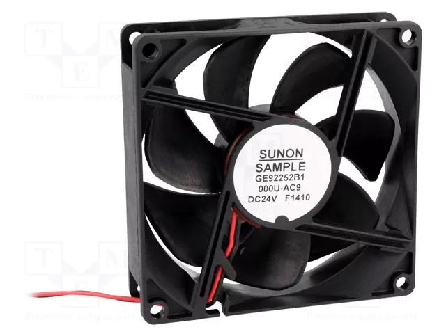 Fan: DC; axial; 24VDC; 92x92x25mm; 126.75m3/h; 47dBA; ball; IP56 SUNON GE92252B1-AC9