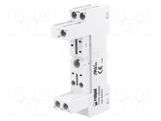 Socket; PIN: 5; 12A; 300VAC; on panel,for DIN rail mounting; RM87N RELPOL GZS92