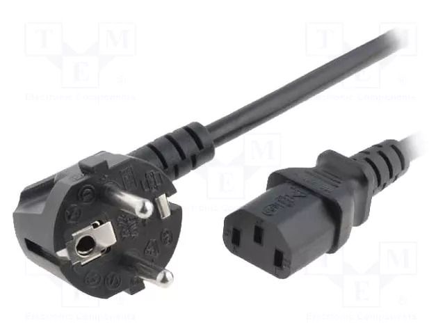 Cable; 3x1mm2; CEE 7/7 (E/F) plug angled,IEC C13 female; PVC; 3m LIAN DUNG SN311-3/10/3BK