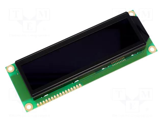 Display: LCD; alphanumeric; FSTN Negative; 16x2; dark blue; LED RAYSTAR OPTRONICS RC1602E-TIW-ESX