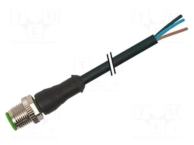 Cable: for sensors/automation; M12; PIN: 4; straight; 3m; plug; 4A MURR ELEKTRONIK 7000-12021-6140300