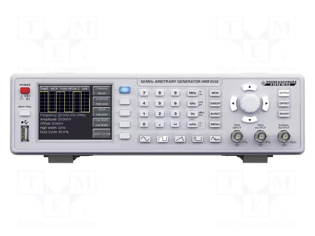 Generator: arbitrary, function; 50MHz; LCD TFT 3,5"; Ch: 1 ROHDE & SCHWARZ HMF2550