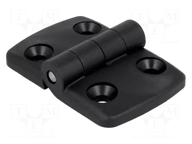 Hinge; Width: 72mm; polyamide; black; H: 48mm FATH FA-095K3535F00