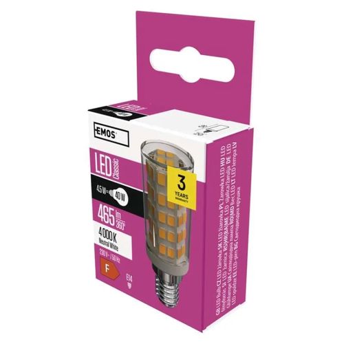 LED Fume hood bulb Classic JC / E14 / 4.5 W (40 W) / 465 lm / neutral white, EMOS ZQ9141 8592920068380