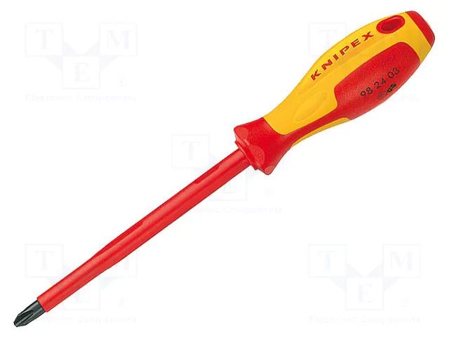 Screwdriver: insulated; Phillips; PH3; Blade length: 150mm; 1kVAC KNIPEX KNP.982403