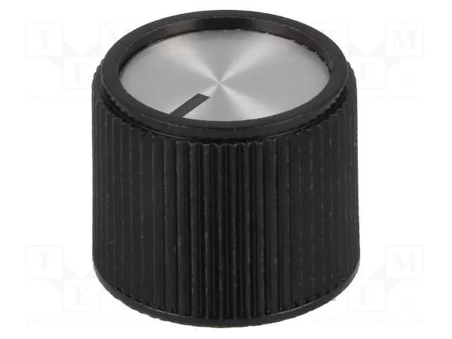 Knob; with pointer; aluminium,thermoplastic; Øshaft: 6mm; black OKW A1320260