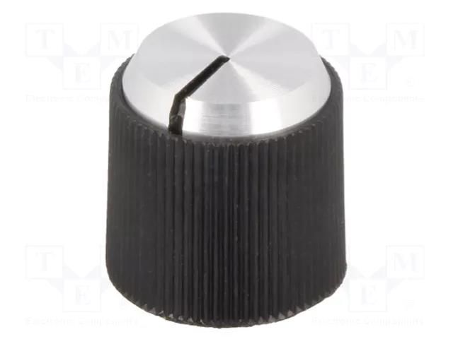 Knob; with pointer; aluminium,thermoplastic; Øshaft: 4mm; black OKW A1314240