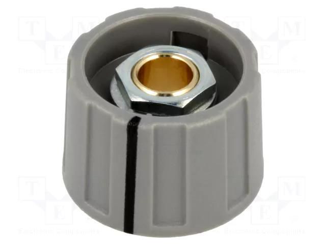 Knob; with pointer; ABS; Øshaft: 6mm; Ø23x15.5mm; grey; A2623 OKW A2623068