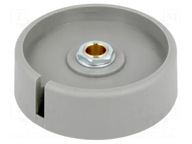 Knob; with pointer; polyamide; Øshaft: 6mm; Ø50x16mm; grey OKW A3050068