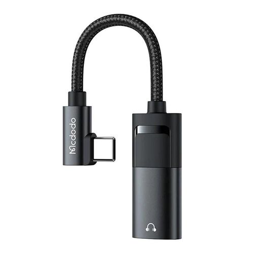 USB-C to AUX mini jack 3.5mm + USB-C adapter, Mcdodo CA-1880 (black), Mcdodo CA-1880