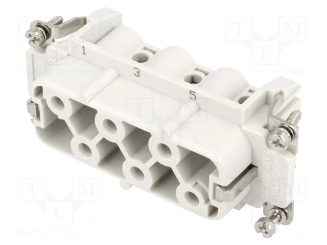 Connector: HDC; contact insert; female; S-HSB; PIN: 6; 6+PE; 35A MOLEX MX-936010211