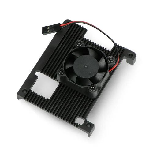 Case-heat sink + fan - Alloy Heatsink for Raspberry Pi 4B - aluminum - black DNG-18128 5904422360399