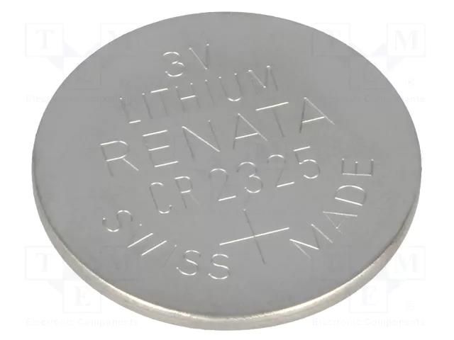 Battery: lithium; CR2325,coin; 3V; 190mAh; non-rechargeable RENATA BAT-CR2325/RE