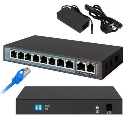 Extralink CERES | PoE Switch | 8x 100Mb/s PoE/PoE+, 2x RJ45 Uplink 100Mb/s, 96W, EXTRALINK EX.3906 5902560363906