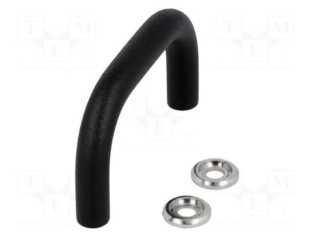 Holder; steel; black; H: 35mm; Mounting: M4 screw; Holes pitch: 55mm ELESA+GANTER GN425-8-55-SW