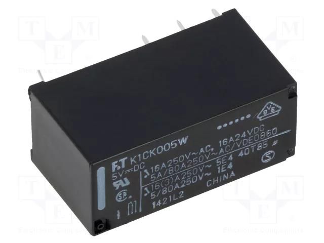 Relay: electromagnetic; SPDT; Ucoil: 5VDC; 16A; 16A/250VAC; FTR-K1 FCL Components FTR-K1CK005W