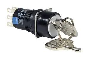 KEYLOCK SWITCH, DPDT, 120VAC, SOLDER/QC AS6M-2KT2PB