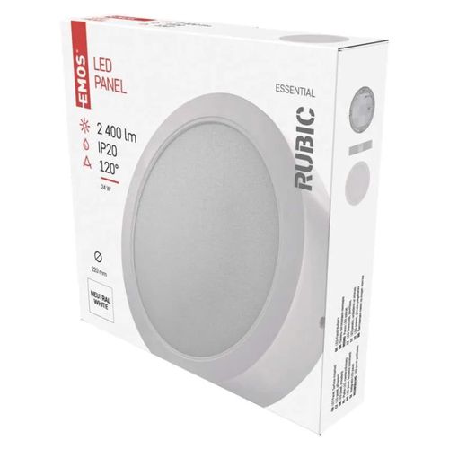 LED surface luminaire RUBIC, round, white, 24W, neutral white, EMOS ZM5452 8592920108413