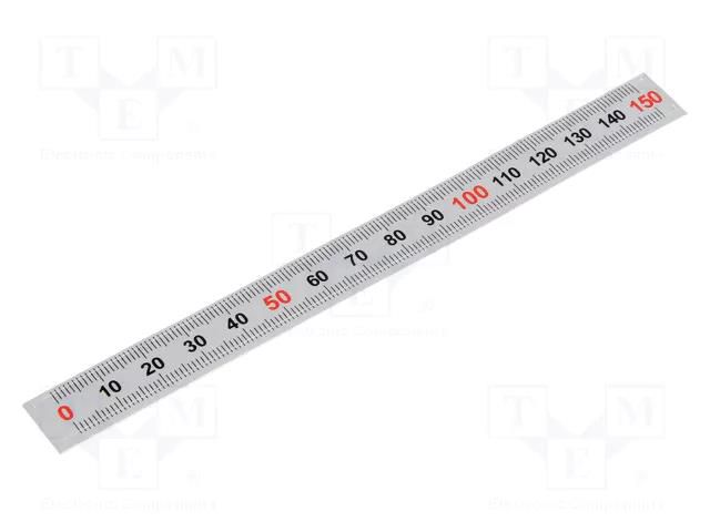 Ruler; figures horizontally arranged,L,self-adhesive; W: 11mm ELESA+GANTER GN711-KUS-150-W-L