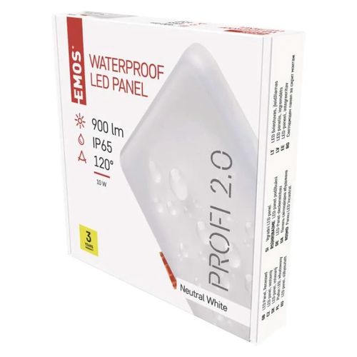 LED panel VIXXO 125×125 square, built-in, white, 10 W neutral wh., EMOS ZV2132 8592920068083