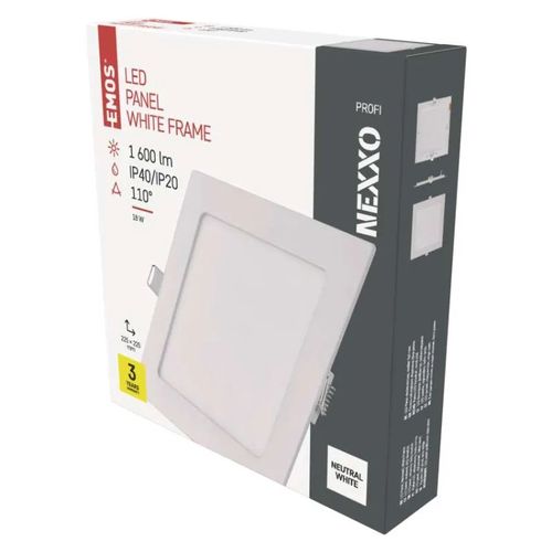 LED recessed luminaire NEXXO, square, white, 18W, neutral white, EMOS ZD2145 8592920108918