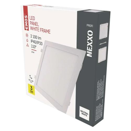 LED recessed luminaire NEXXO, square, white, 25W, neutral white, EMOS ZD2155 8592920108994