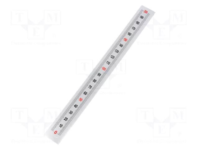Ruler; figures vertically arranged,self-adhesive,U; W: 11mm ELESA+GANTER GN711-KUS-200-S-U