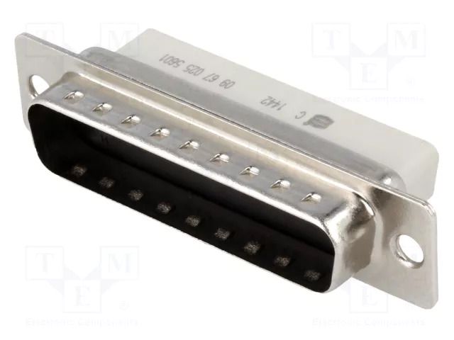 Connector: D-Sub; PIN: 25; plug; male; for cable; straight; crimped HARTING 09670255601
