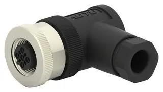 SENSOR CONN, M12, R/A, RCPT, 4POS, CABLE T4112401041-000