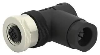 SENSOR CONN, M12, R/A, RCPT, 5POS, CABLE T4112502051-000