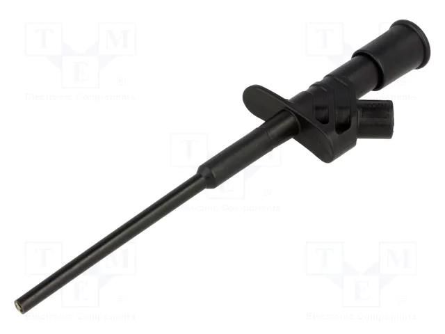Clip-on probe; pincers type; 10A; black; Grip capac: max.4mm; 4mm AXIOMET AX-CP-07-B