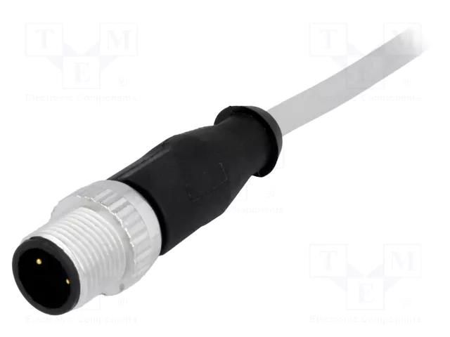 Connector: M12; plug; male; PIN: 3; straight; cables; 0.5m HARTING 21348400383005