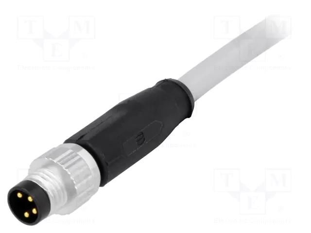 Connector: M8; male; PIN: 4; straight; with lead; plug; 0.5m; PVC HARTING 21348000481005