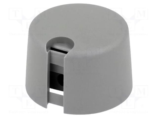 Knob; with pointer; plastic; Øshaft: 6.35mm; Ø24x16mm; grey; A10 OKW A1024638