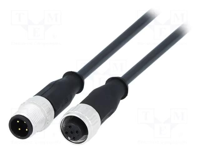 Cable: for sensors/automation; PIN: 4; plug; M12 male,M12 female HARTING 21348485491075
