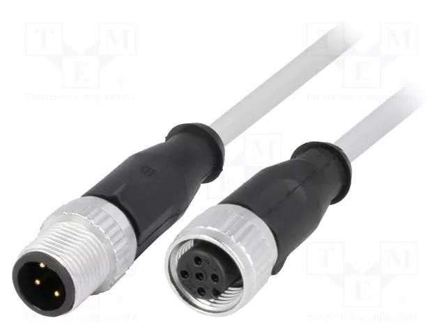 Cable: for sensors/automation; plug; PIN: 4; M12 male,M12 female HARTING 21348485484020