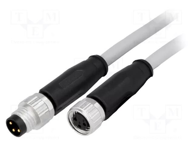 Cable: for sensors/automation; M8 male,M8 female; PIN: 3; plug; 1m HARTING 21348081380010