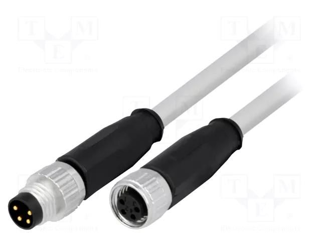 Cable: for sensors/automation; M8 male,M8 female; PIN: 4; plug HARTING 21348081481015