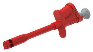 TEST PROBE CONN, PINCER CLIP, 10A, RED 72-14316