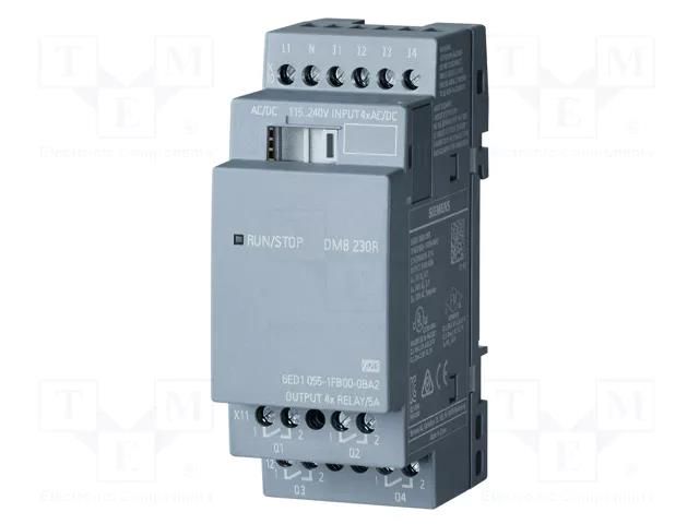 Module: extension; IN: 4; OUT: 4; OUT 1: relay; 5A; 115÷240VDC SIEMENS 6ED1055-1FB00-0BA2