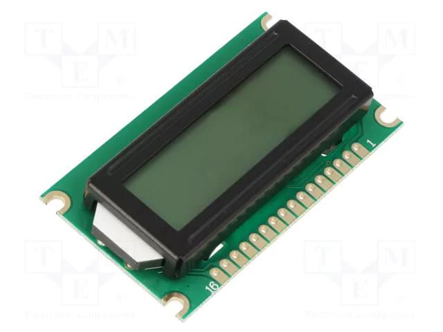 Display: LCD; alphanumeric; STN Positive; 8x1; 60x33x12mm; LED DISPLAY ELEKTRONIK DEM08171SYH-LY