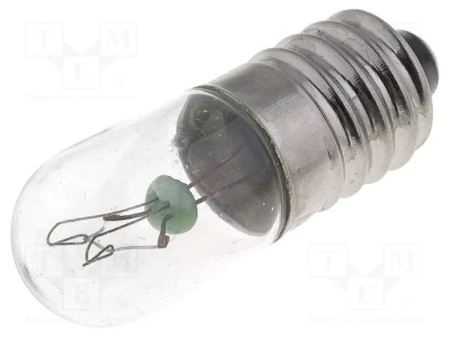 Filament lamp: miniature; E10; 12VDC; 100mA; Bulb: cylindrical BRIGHTMASTER LAMP-E10/12/100