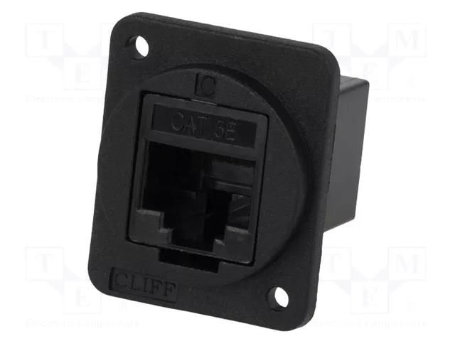 Coupler; FT; Cat: 5e; 8p8c; RJ45 socket,both sides; 19x24mm CLIFF CP30220X